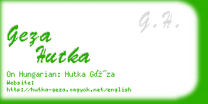 geza hutka business card